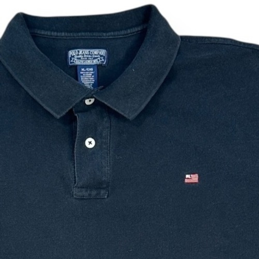 Polo Jeans Company Ralph Lauren Polo Shirt Mens XL Short‎ Sleeve Flag Logo